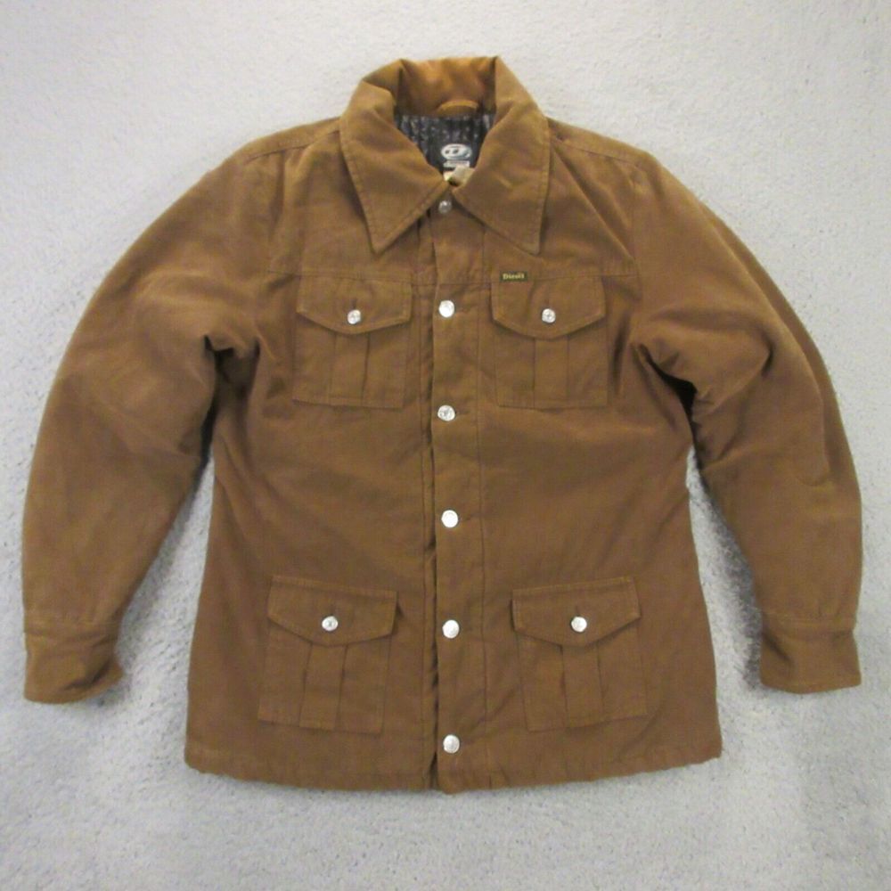 Diesel Trucker Shirt Jacket Women Large Velvet Quilted Insulated Chore Work Wear